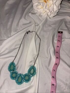 Faux Turquoise Statement Bib Necklace - Women Jewelry
